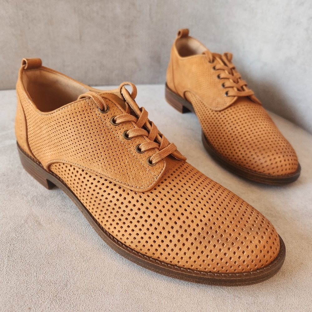 Brioso oxford shoes women's 8.5 brown cigar leather Fixby perforated new $120